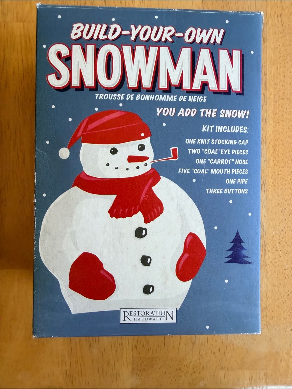 Restoration Hardware Red & White Build-Your-Own Snowman Box